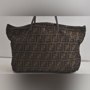 Authentic FENDI Vintage Zucca Shoulder Tote Bag Nylon